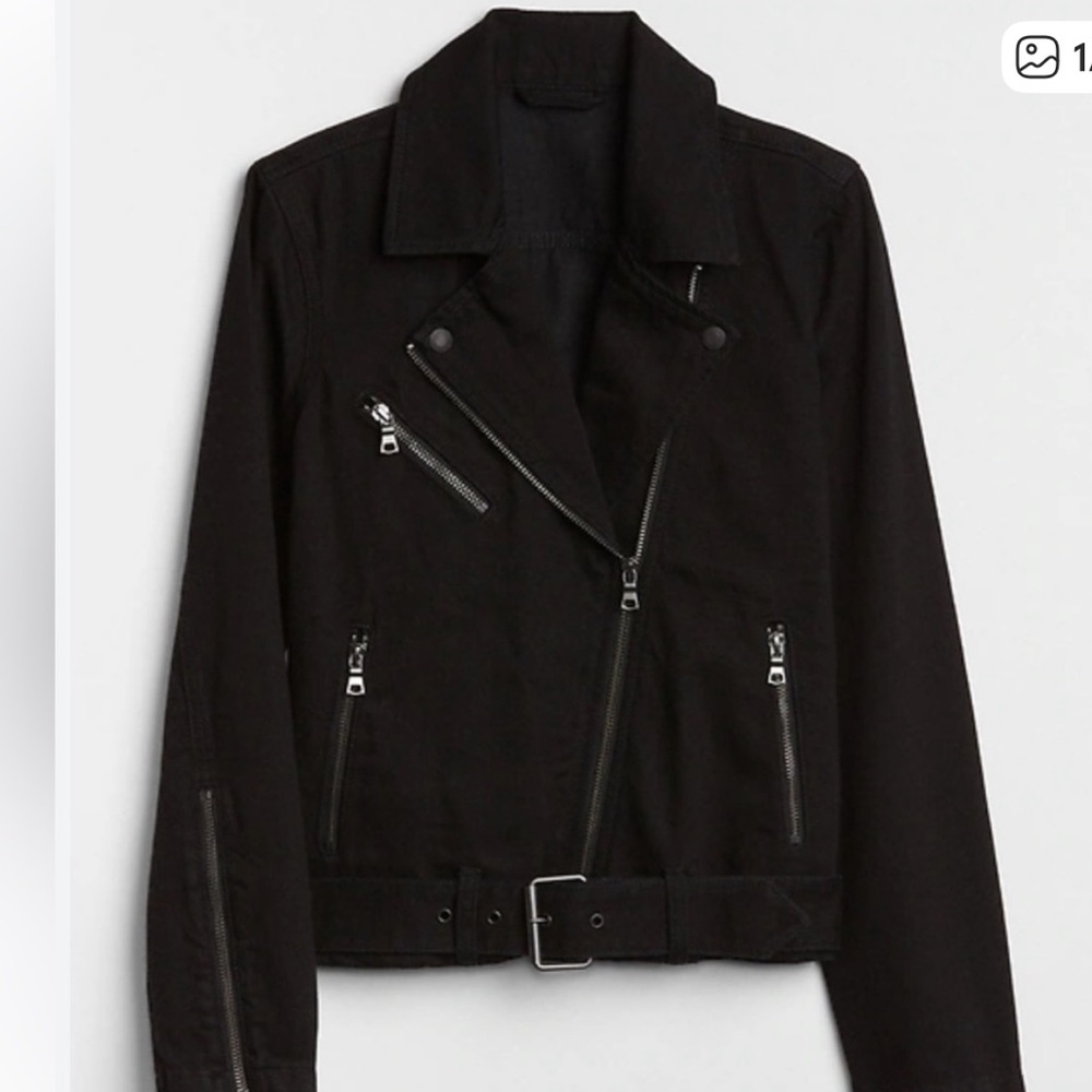 Unworn Gap denim moto jacket